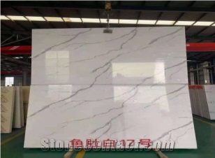 Artificial Marble Statuario White Good Price Polished Slab