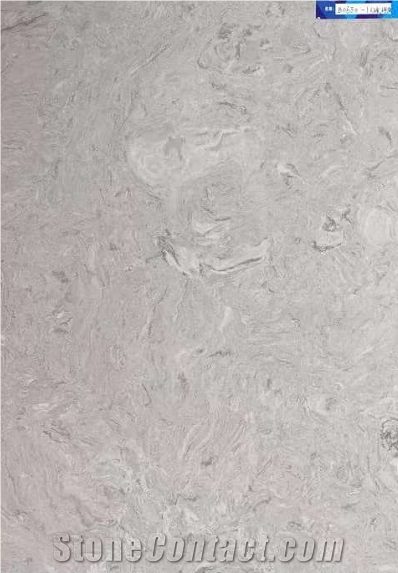 Artificial Stone Ice Grey Quartz China Put Out Slab