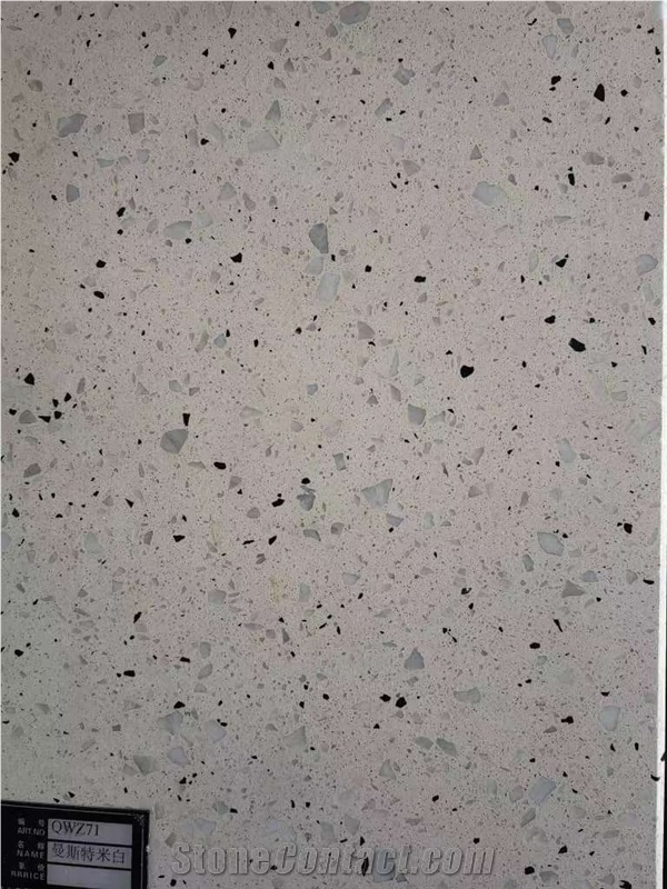 High Quality Mangsit Light White Artificial Stone Slab