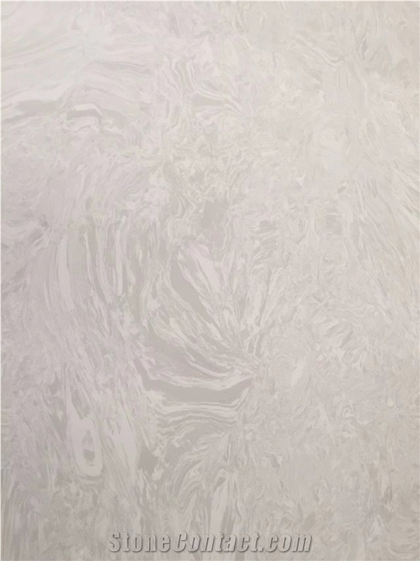 Hot Sales Hermes Grey Engineered Stone Polished Slab