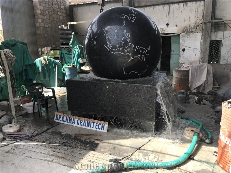 Garden Fountain, Water Feature, Outdoor Fountain, Landscaping Rolling Sphere Fountain