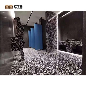 Dark Terrazzo Slabs Interior Business Building Decor Tiles