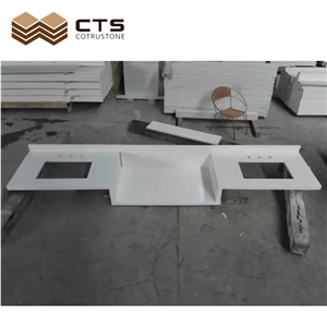 Pure White Quartz Countertops Customization Shape QC Teams