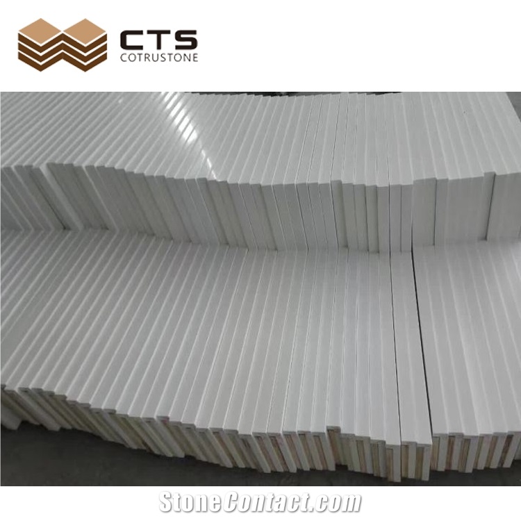 Pure White Quartz Countertops Customization Shape QC Teams