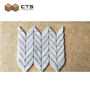 Herringbone Marble Mosaic Tile Per Sheet Kitchen Wall