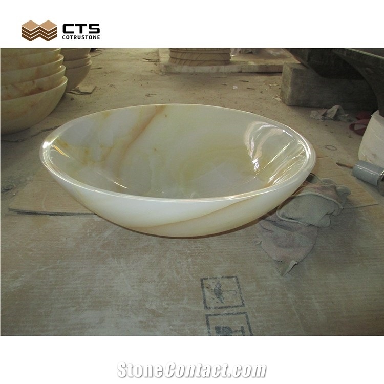 Onyx Basin White Jade Sink Factory Direct Cheap Villa Decor