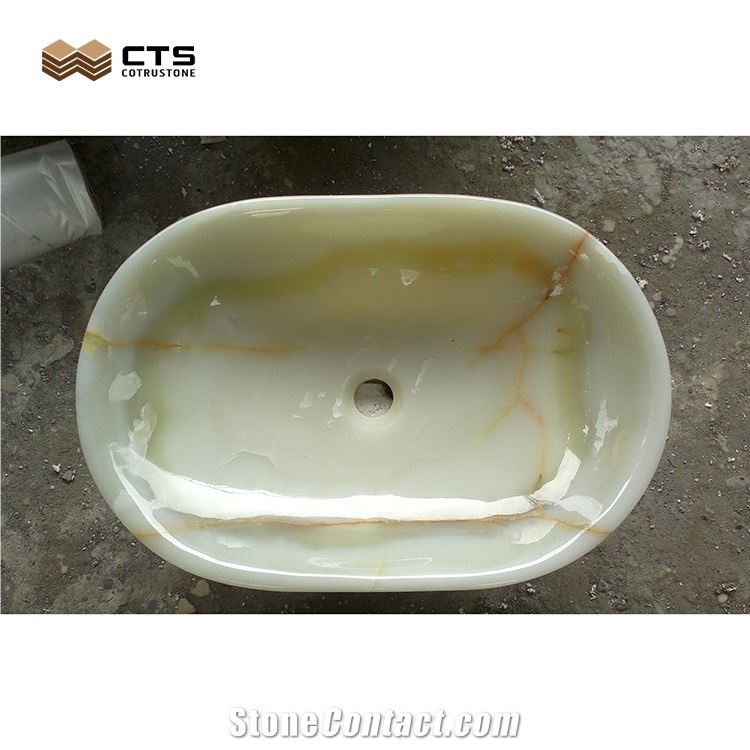 Onyx Basin White Jade Sink Factory Direct Cheap Villa Decor