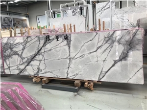 Italy Blue Ice Marble Polished Slab Tile