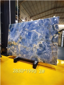Onix Azzurro, Azzurro Onyx, Blue Onyx Polished Slabs