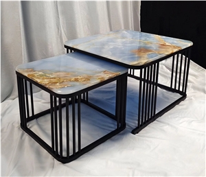 Onix Azzurro, Azzurro Onyx, Blue Onyx Polished Slabs