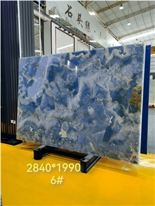 Onix Azzurro, Azzurro Onyx, Blue Onyx Polished Slabs