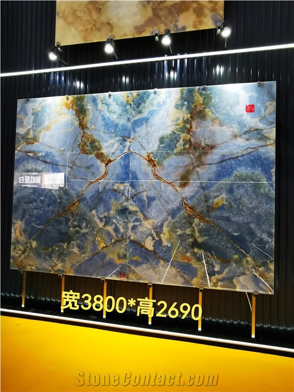Onix Azzurro, Azzurro Onyx, Blue Onyx Polished Slabs