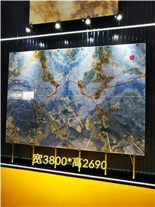 Onix Azzurro, Azzurro Onyx, Blue Onyx Polished Slabs