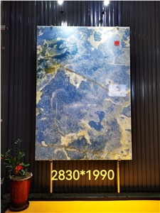 Onix Azzurro, Azzurro Onyx, Blue Onyx Polished Slabs