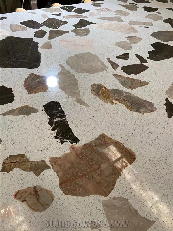 Cement Terrazzo Mosaic Manufacture Solid Slab Blocks Pattern