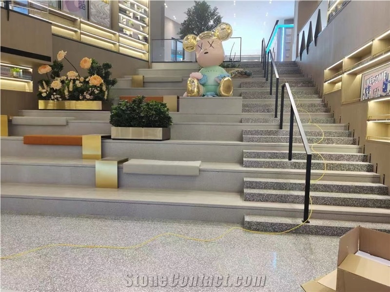 Indoor Cement Terrazzo Stairs High Quality Slab Blocks
