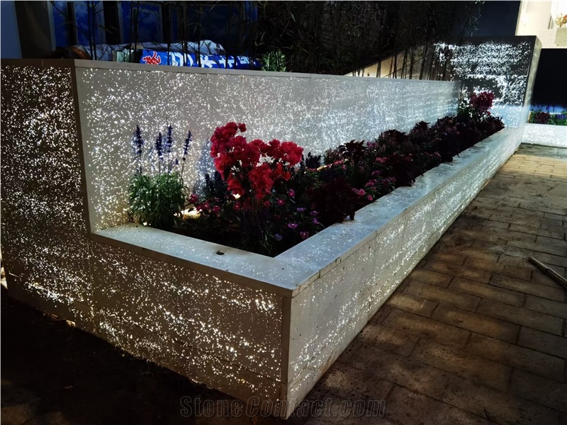 Luxurious Translucent Cement Terrazzo Tile Slab Stone