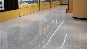 White Black Gray Cement Indoor Flooring Terrazzo Slab