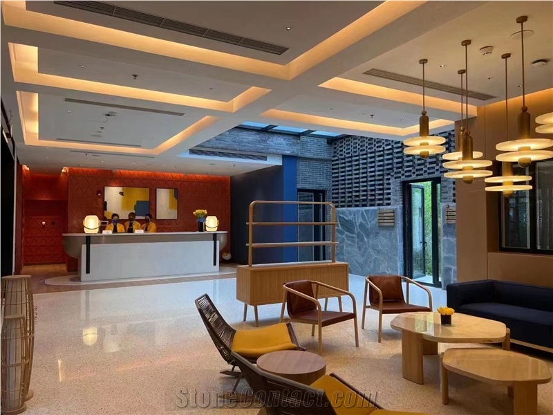 Xiongan New Distrcit Cement Terrazzo Tile Slab Personalized