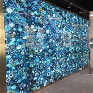 Blacklit Blue Agate Stone Wall Panels Blacklit Blue Agate Stone Wall Panels