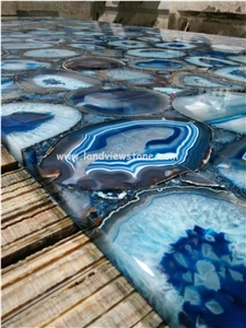 Blacklit Blue Agate Stone Wall Panels