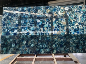 Blacklit Blue Agate Stone Wall Panels