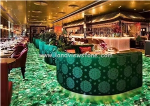 Green Agate Semiprecious Stone Slabs For Wall Decoration