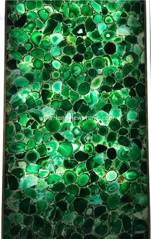 Green Agate Semiprecious Stone Slabs For Wall Decoration