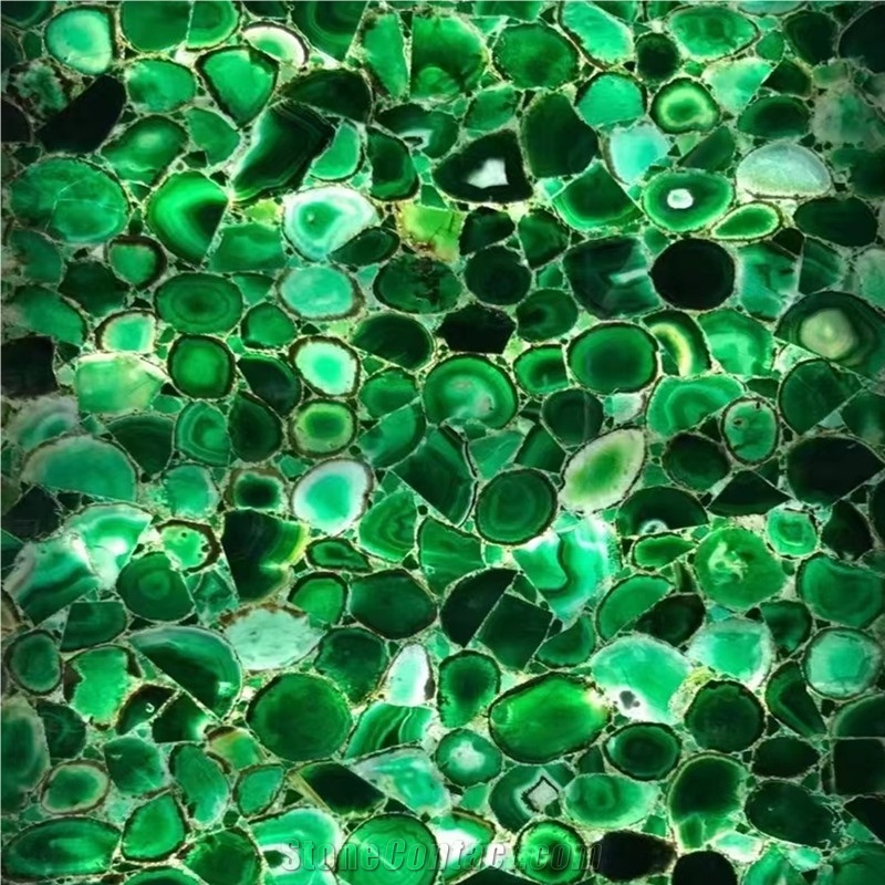 Green Agate Semiprecious Stone Slabs For Wall Decoration