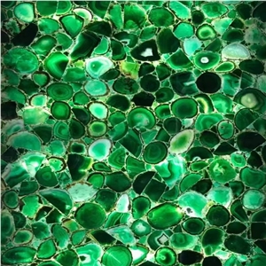 Green Agate Semiprecious Stone Slabs For Wall Decoration