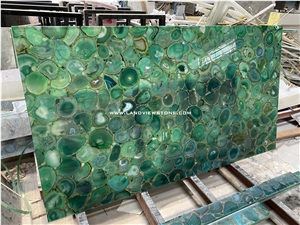 Green Agate Semiprecious Stone Slabs For Wall Decoration