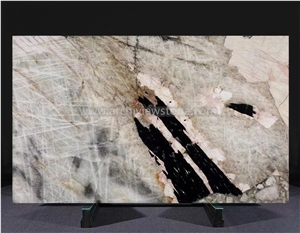 Backlit White Patagonia Granite Slabs For Wall Panels
