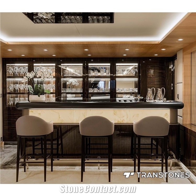 Glossy Stone Slab White Alabaster Onyx For Ceiling Decor