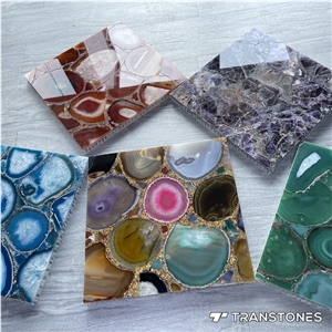 Translucent Colorful Agate + Honeycomb Floor And Wall Tiles