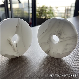 White Onyx Acrylic Artificial Stone Cup Lid
