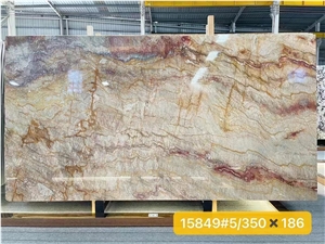 Aurora Dorado Van Gogh Gold Quartzite Nacarado Crema Slab