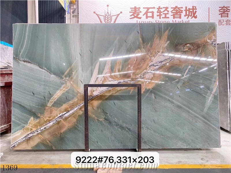 Cristallo Twilight Quartzite Botanic Green Slab Tile