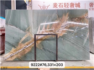 Cristallo Twilight Quartzite Botanic Green Slab Tile