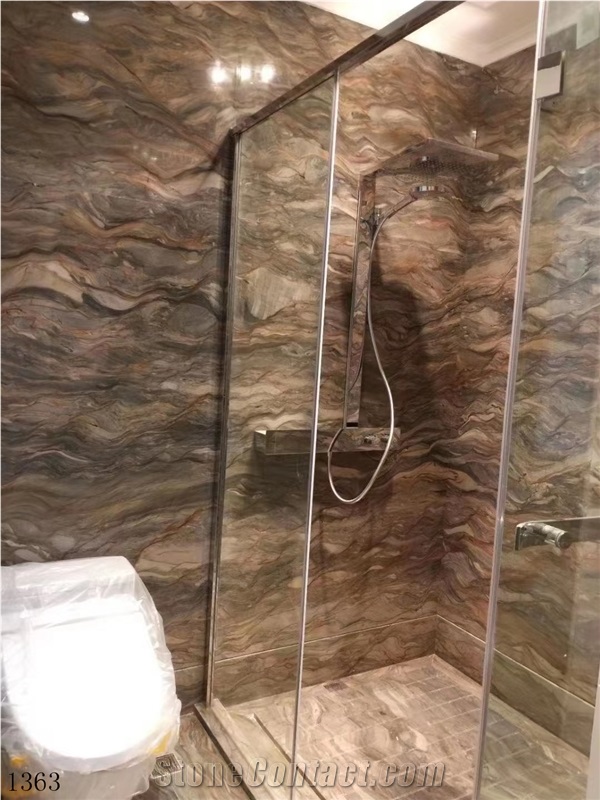 Golden Silk Road Quartzite Green Fusion Wow Slab In China