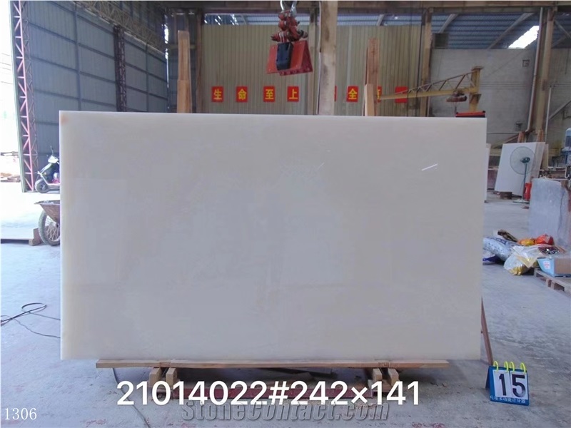 Iran Pure White Onyx Onice Bianco Persian Jade Slab In China