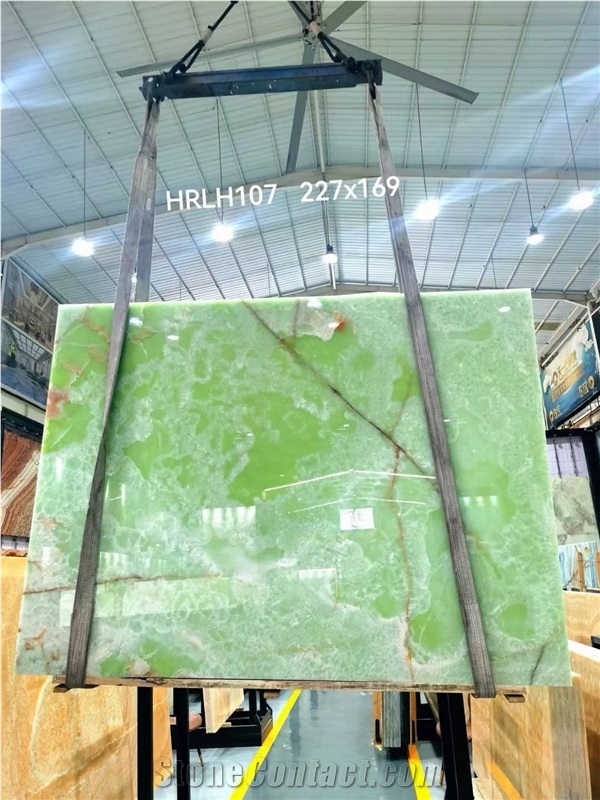 Light Green Jade Onyx Slab Persiano In China Stone Market