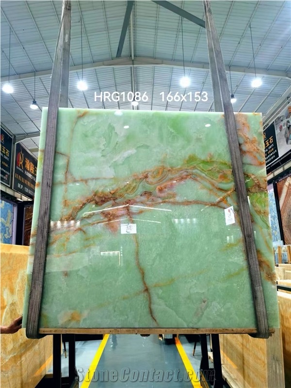 Light Green Jade Onyx Slab Persiano In China Stone Market