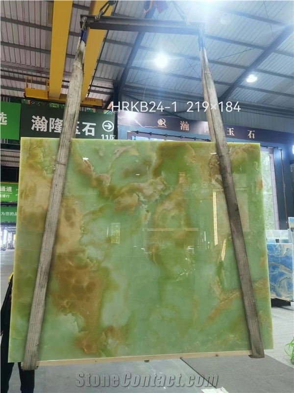 Light Green Jade Onyx Slab Persiano In China Stone Market
