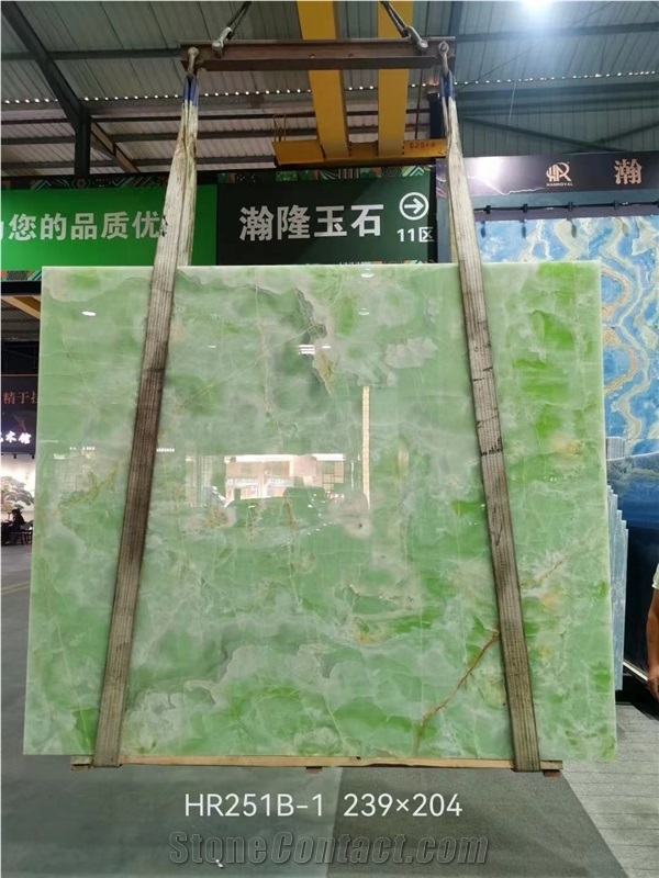 Light Green Jade Onyx Slab Persiano In China Stone Market