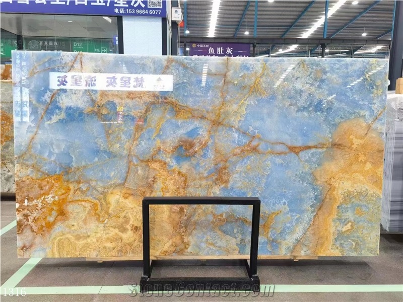 Parkistan Blue Onyx Slab Wall Floor Tiles