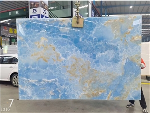 Parkistan Blue Onyx Slab Wall Floor Tiles