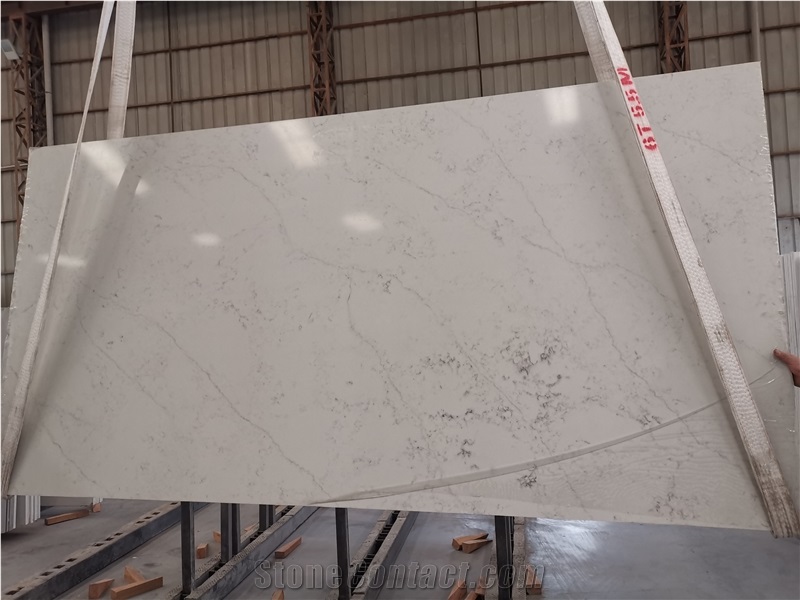 3200*1600 Mm Artificial White Quartz Stone Slab For Home