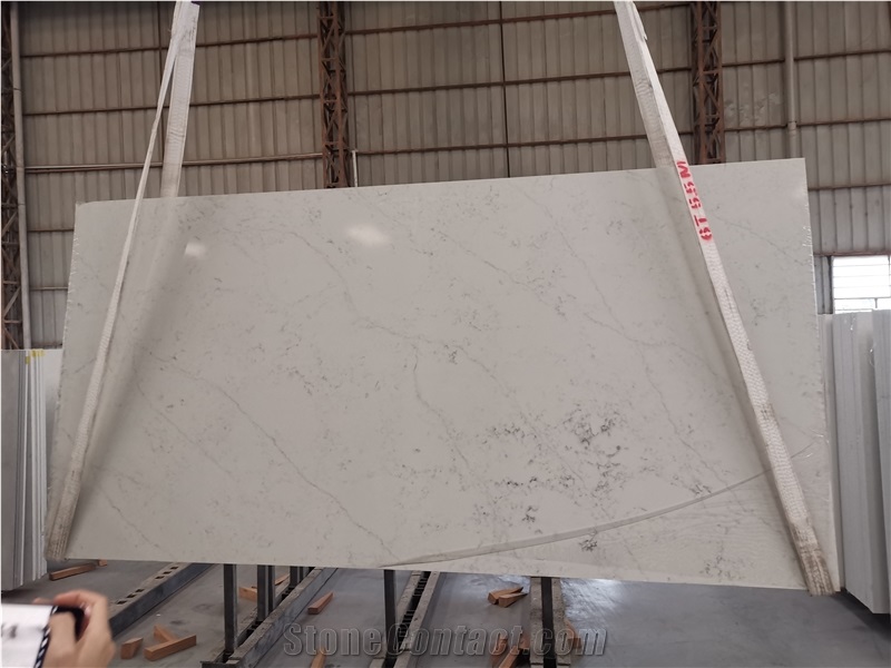 3200*1600 Mm Artificial White Quartz Stone Slab For Home