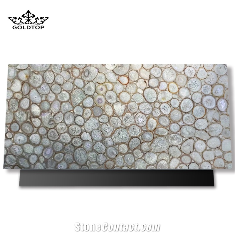 Chinese Factory Wholesale White Semiprecious Stone Big Slab