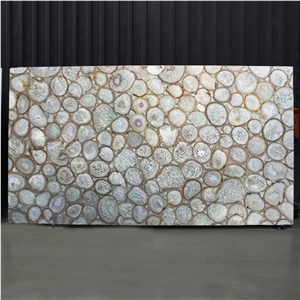 Chinese Factory Wholesale White Semiprecious Stone Big Slab